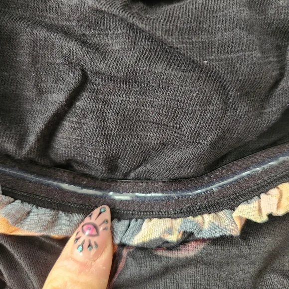 Free People Scottie Printed Tube Top Tropic Night Black Pattern Women's Medium - Picture 5 of 10